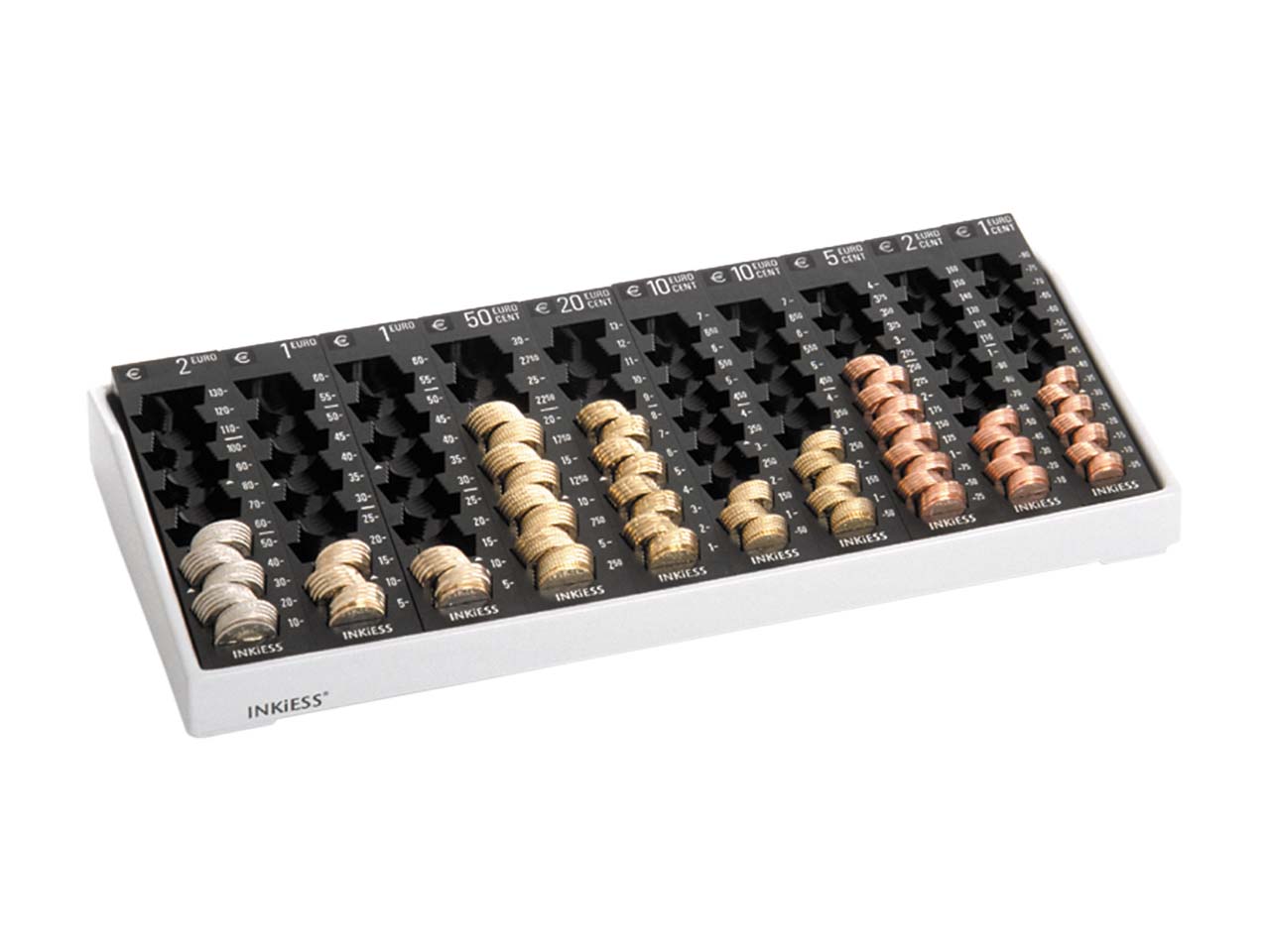 INKIESS Geldzählkasse "10 PL" mit 10 Einzelmünzbehältern