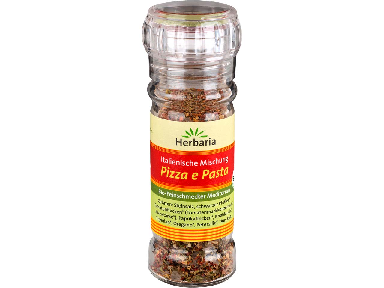 Herbaria Bio-Gewürzmischung "Pizza e Pasta" in Glasmühle, 50 g