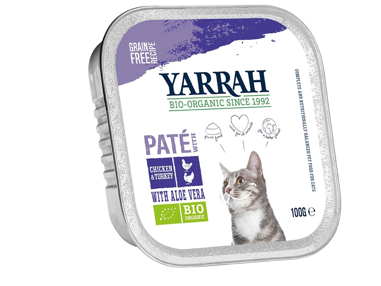 YARRAH Bio-Katzen-Nassfutter, Huhn, getreidefrei, 100 g