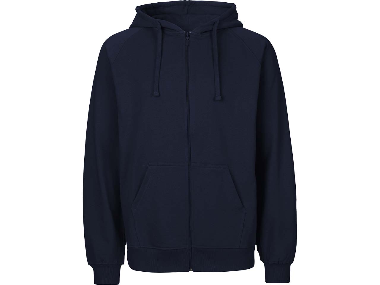 Neutral Bio-Unisex-Zip-Hoodie "Tiger Cotton" mit gebürstetem Fleece, navy, Gr. M