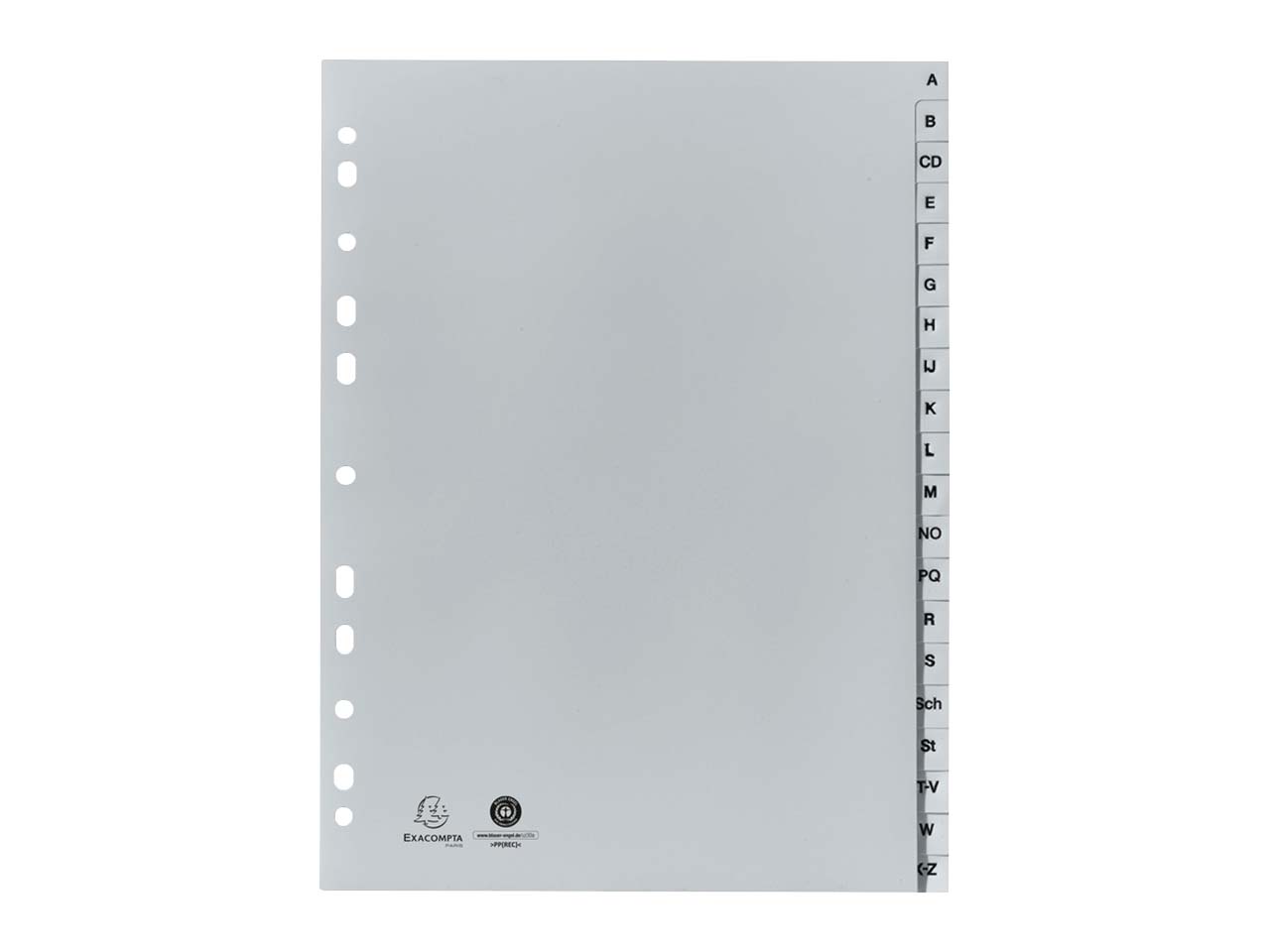 Exacompta Register aus Recyclingkunststoff A-Z, 22,5 x 29,7 cm