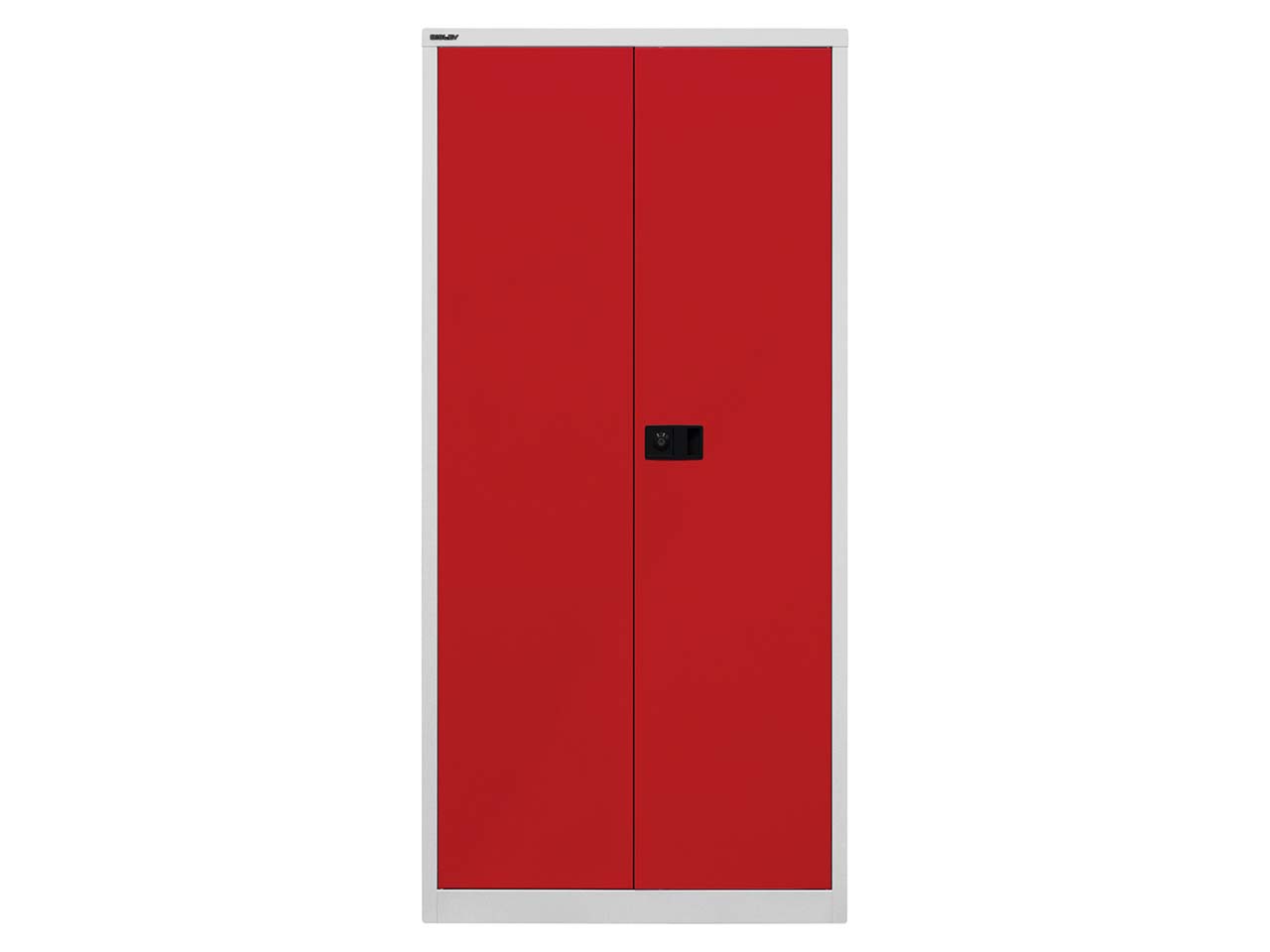Flügeltürensch. 'UNIVERSAL' mit Garderobeneinsatz lichtgrau/kardinalrot
