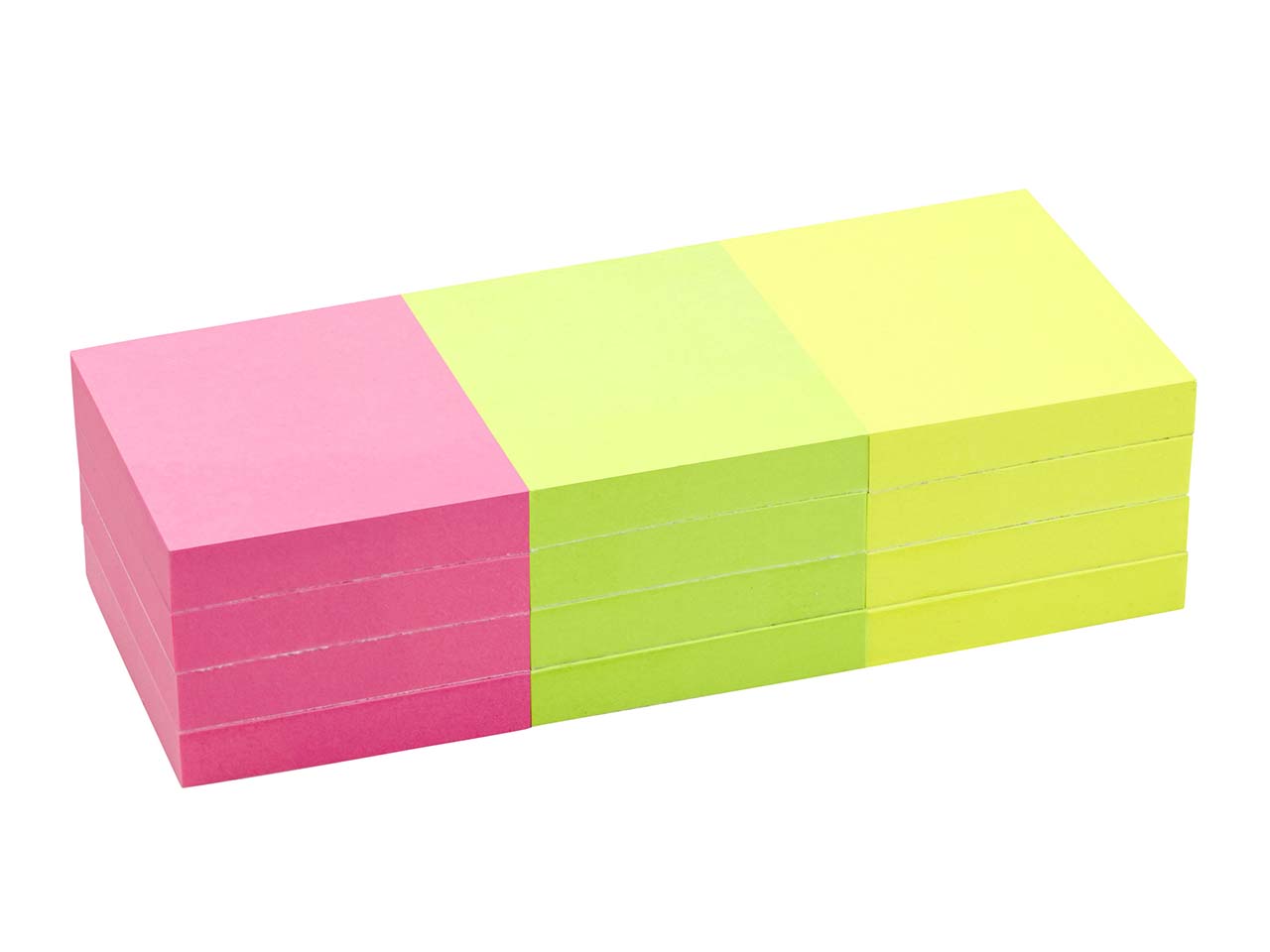 memo Haftnotizen 3 x 4 Blöcke á 80 Blatt 50 x 40 mm, FSC-zertifiziert gelb pink grün