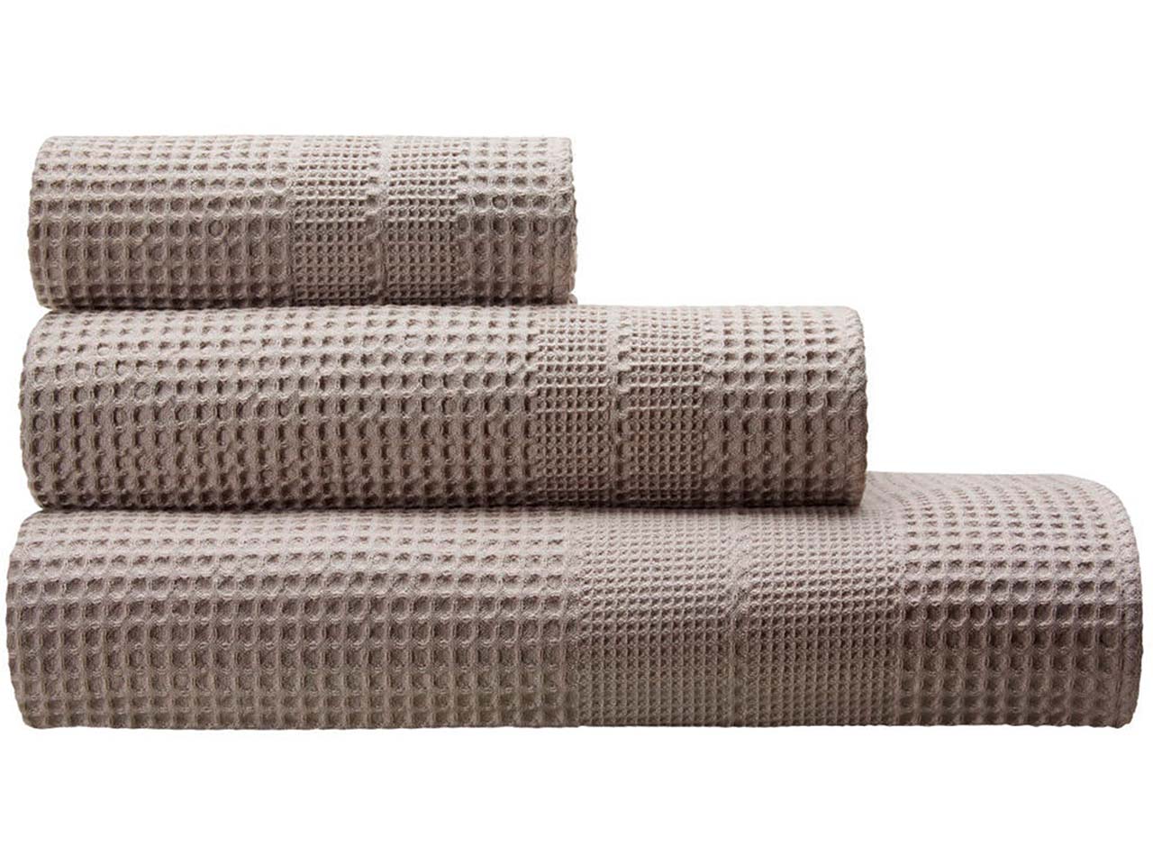 Cotonea Waffelpikee Handtuch, 50 x 100 cm, Bio-Baumwolle, leinen