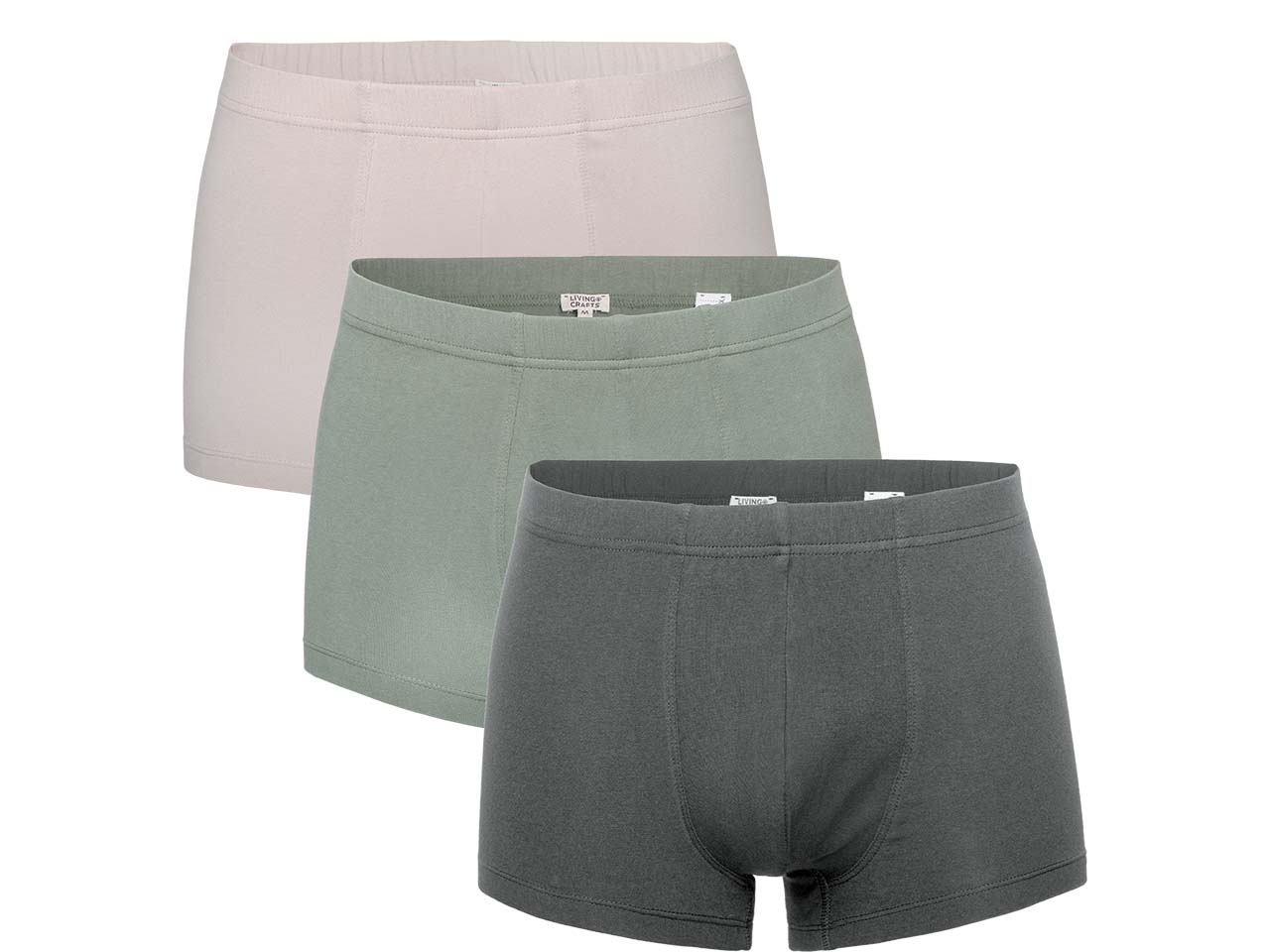 Living Crafts Bio-Herren-Boxershorts "SAGON" 3 Stk., multi/pine, Gr. S