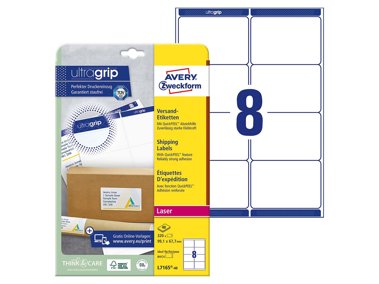 320 Adress Etiketten 99,1x67,7 mm Laser +
