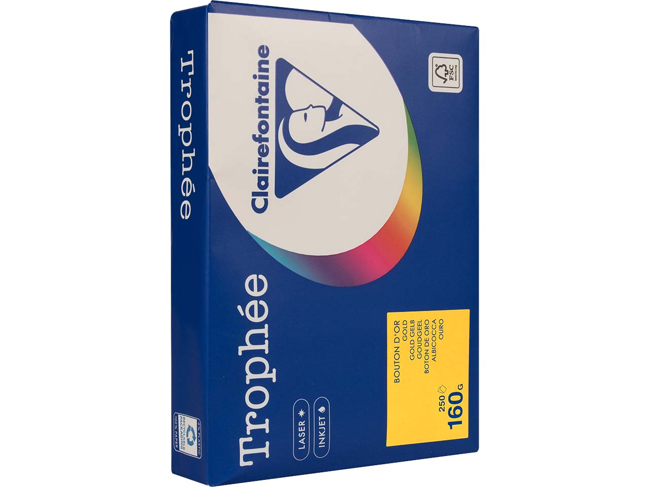 Clairfontaine Farbiges Kopierpapier "Trophee" 160 g/m², DIN A4, goldgelb