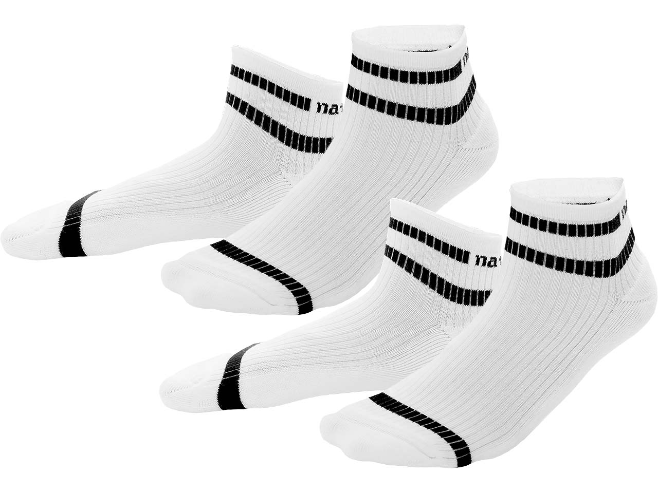 Living Crafts 2er-Pack Bio-Sneakersocken 'ORELL', white, Gr. 35/38