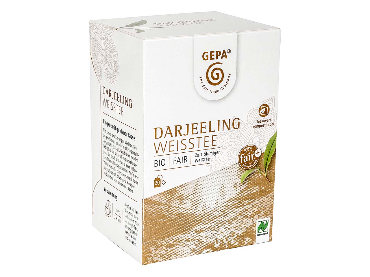 GEPA Weißer Bio-Tee Darjeeling, 20 x 2 g