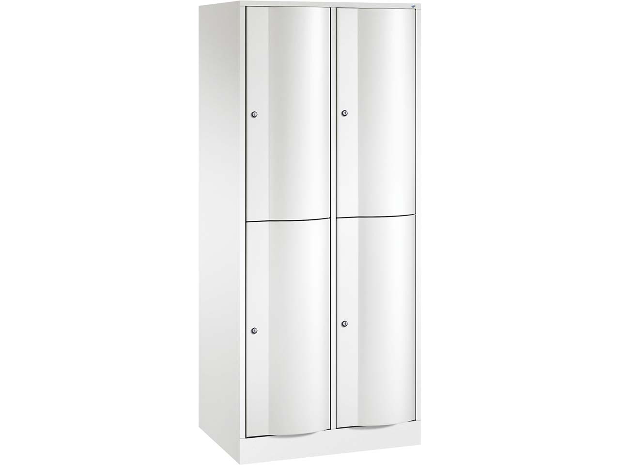 Schließfachschrank 2 Türme, H1950xB772xT540mm, 2er, Verkehrsweiß