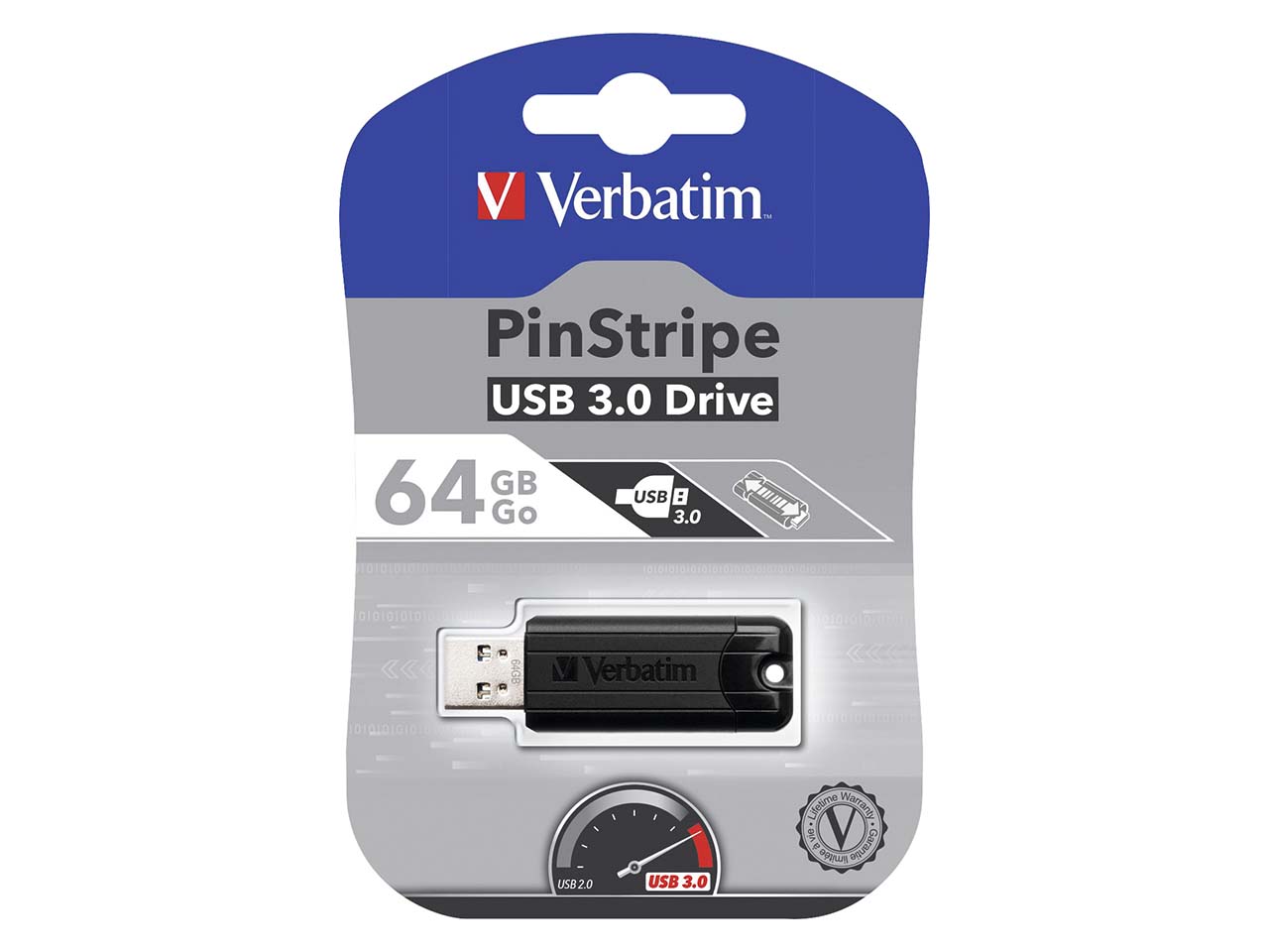 Verbatim USB-Stick 'PinStripe', USB 3.0, 64 GB