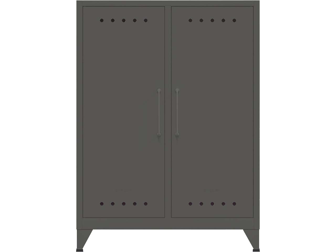 BISLEY Sideboard "Fern" 2 Fachböden, B80xT40xH110cm, anthrazitgrau