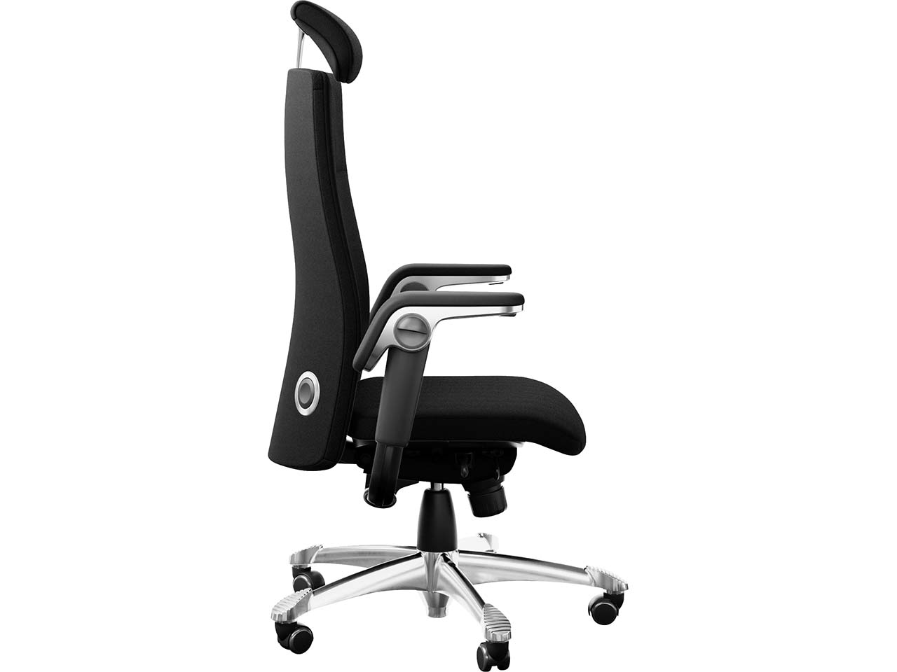 HAG Bürodrehstuhl "Tribute 9031" TiltDown AL, Kopfstütze, Gestell: si, Stoff: "Cura" black
