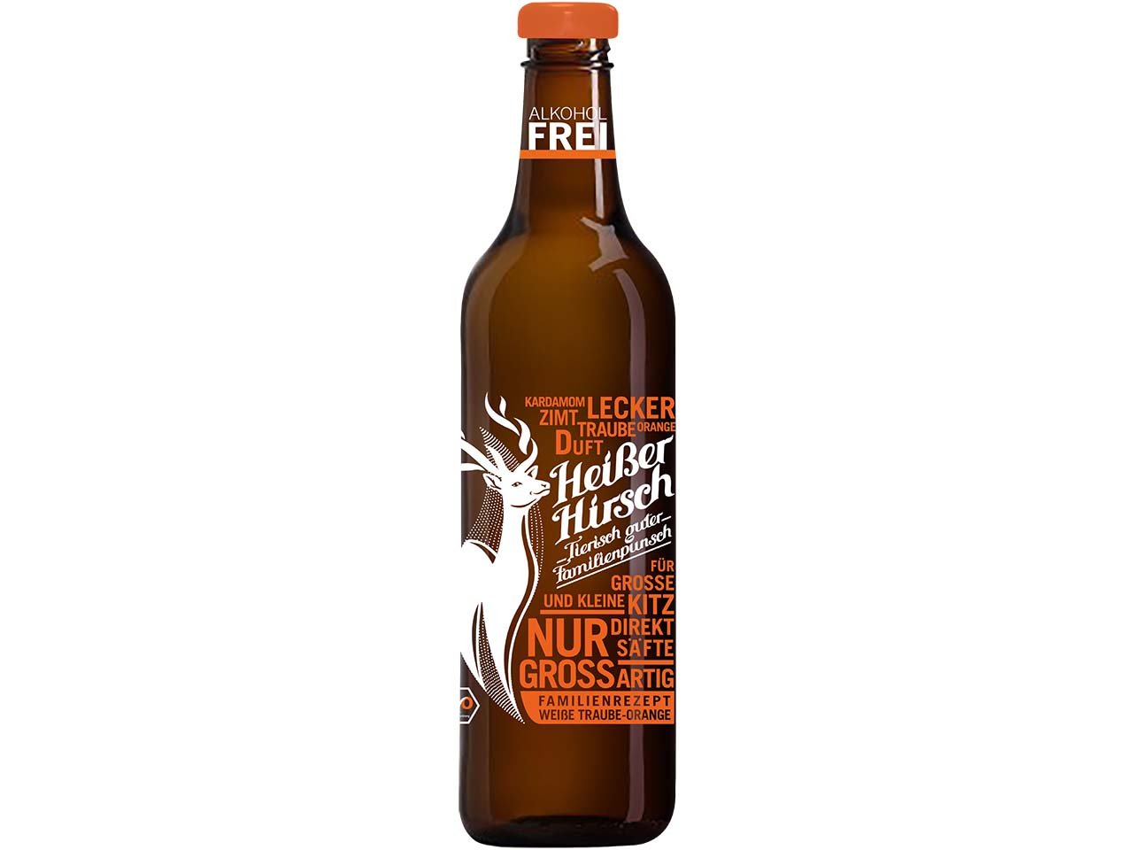 Heißer Hirsch Punsch Weiße Traube-Orange, 750 ml