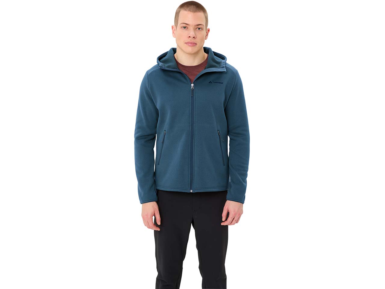 VAUDE Herren-Zip-Hoodie 'Idris Fleece' mit 2 Reißverschlusstaschen, baltic sea, Gr. L