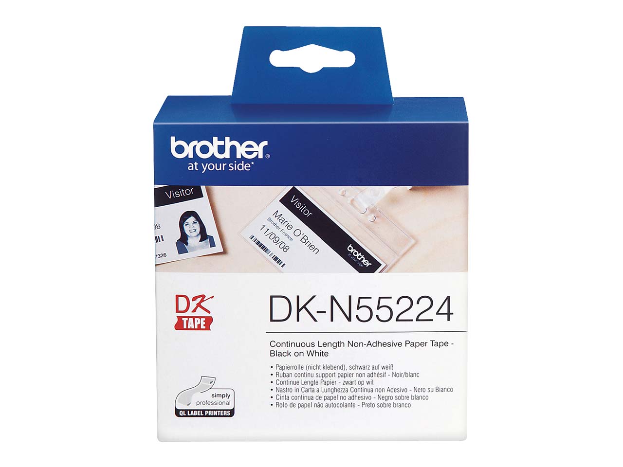 Brother Endlospapierrolle "DK-N55224" nicht klebend, weiß 54 mm