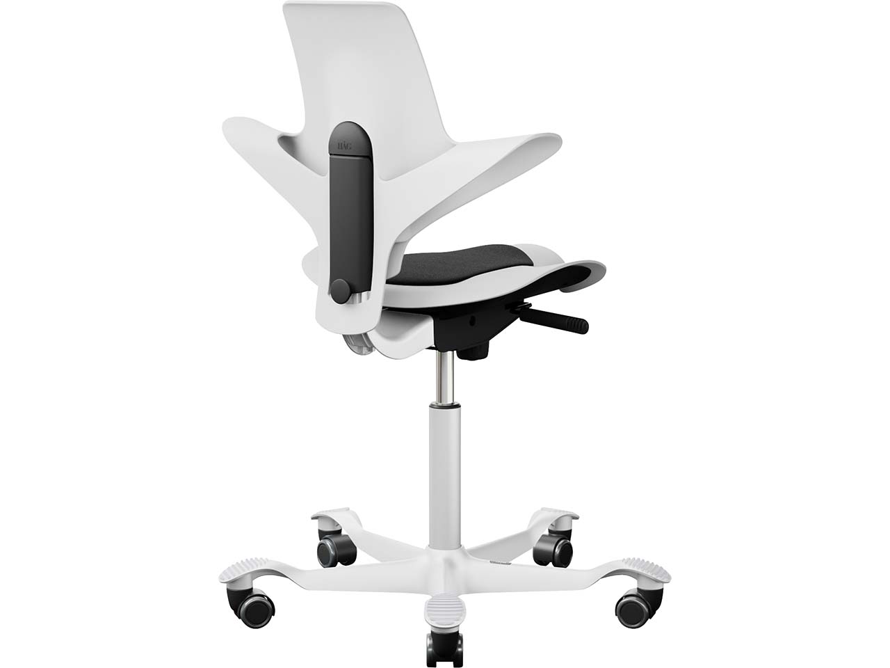 HAG Bürodrehstuhl "Capisco Puls 8010" Gestell: weiß,Stoff: "Cura" black
