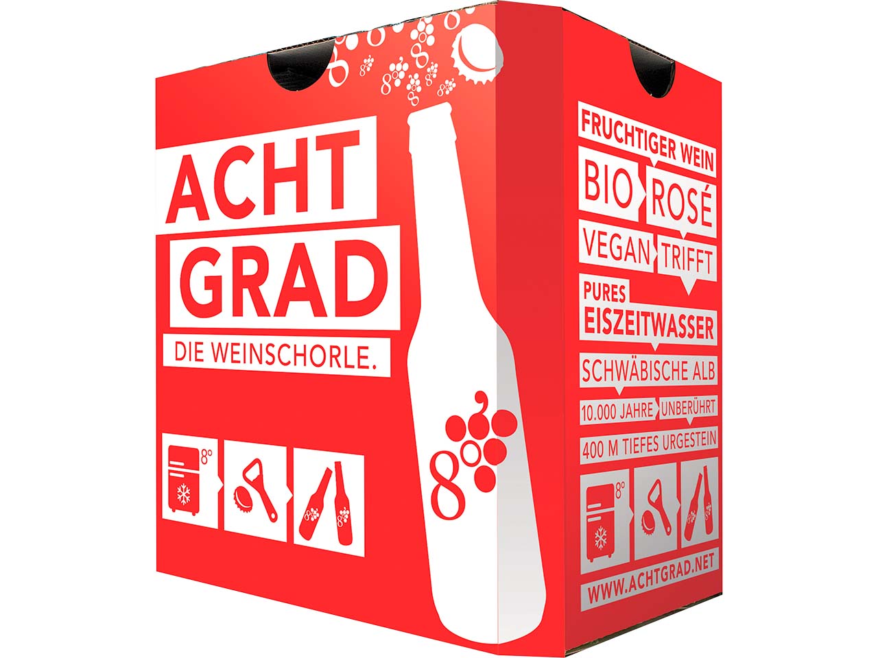 Bio-Weinschorle rosé "ACHT GRAD" 0,275 l