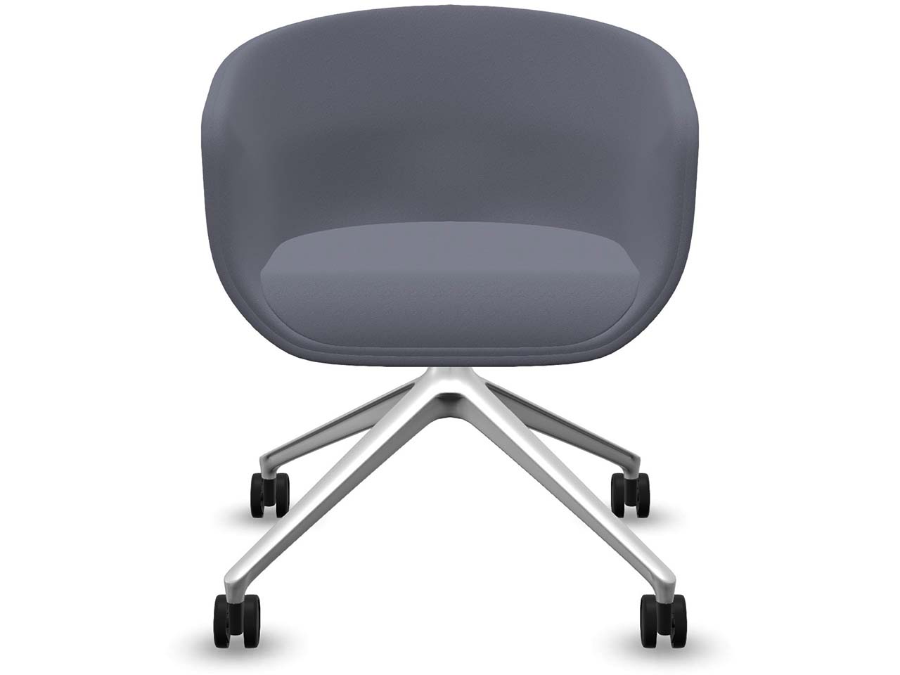 Profim Besucherstuhl "NU" mit Sternfußgestell auf Rollen, silber, Stoff: lavendel