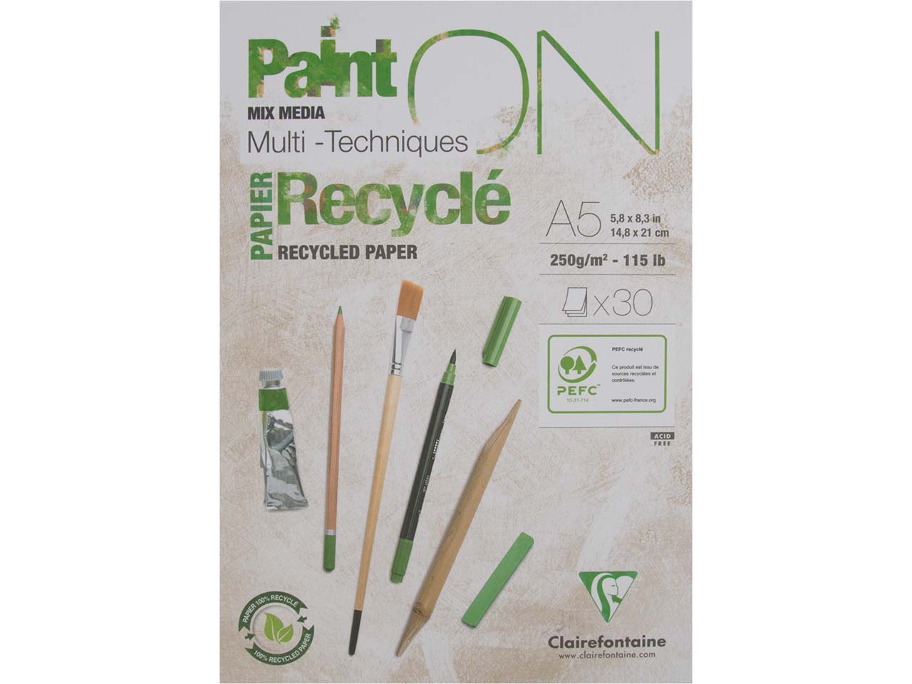 Clairfontaine Zeichenblock "Paint'ON Mix Media", DIN A5, 30 Blatt