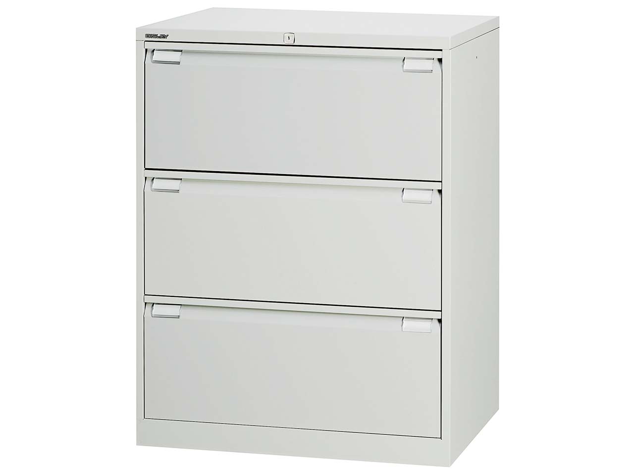 Bisley Registraturschrank lichtgrau 3 Schubladen 2-bahnig RAL 7035