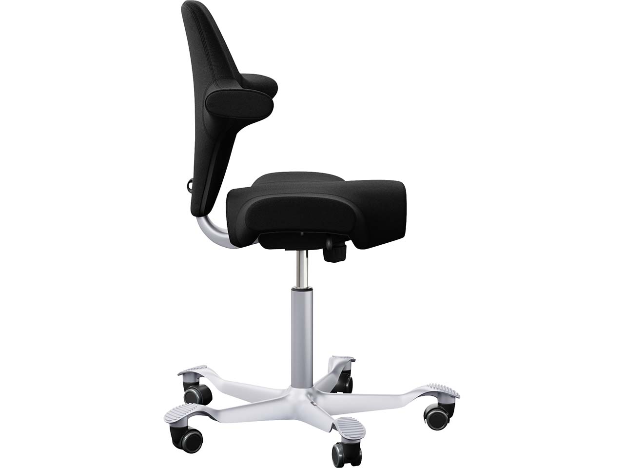 HAG Bürodrehstuhl "Capisco 8106" GF 200 mm, Gestell: silber, Stoff: "Cura" black