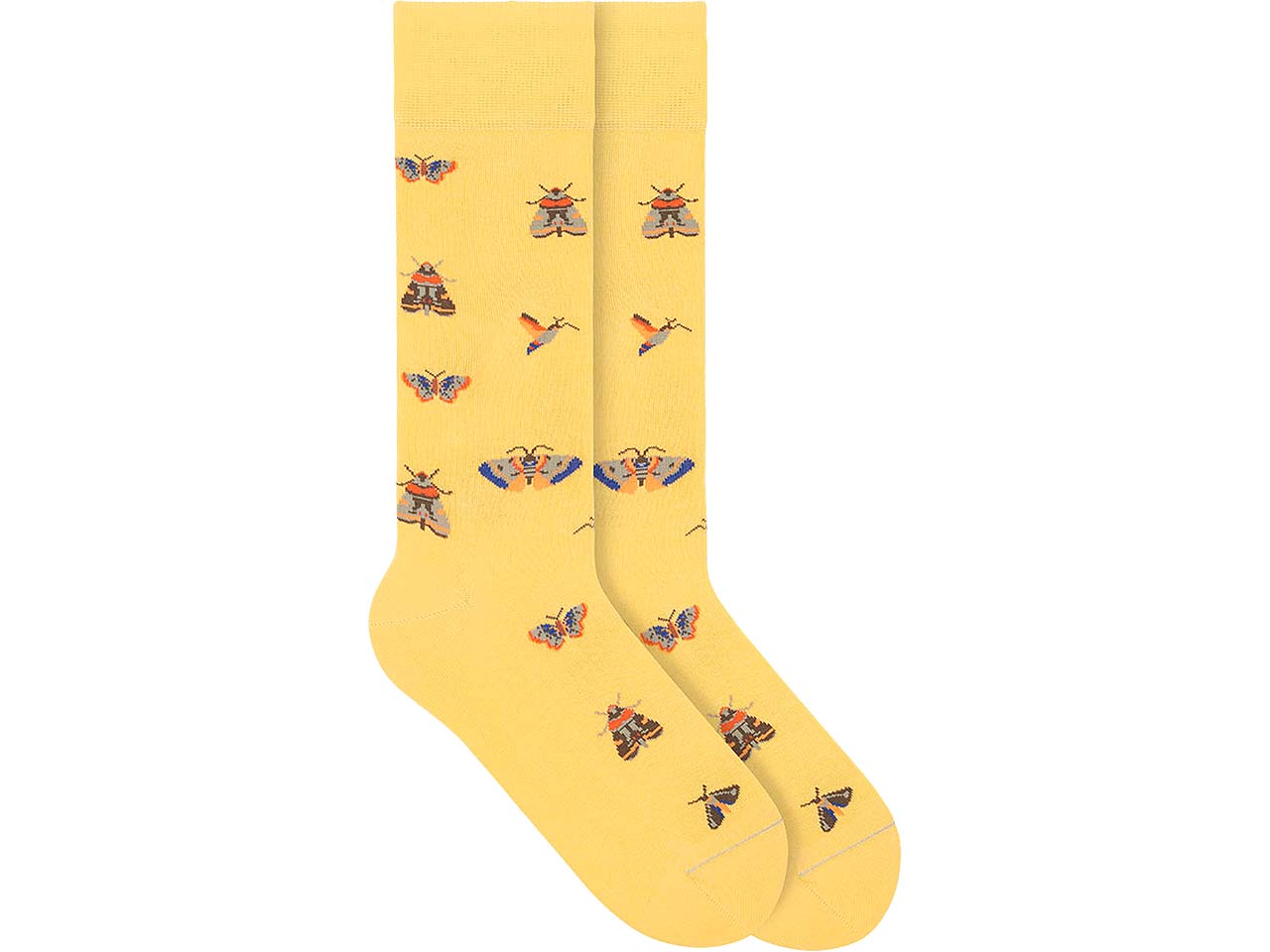 VON JUNGFELD Bio-Socken 'Moth', daffodil yellow, Gr. 43/46