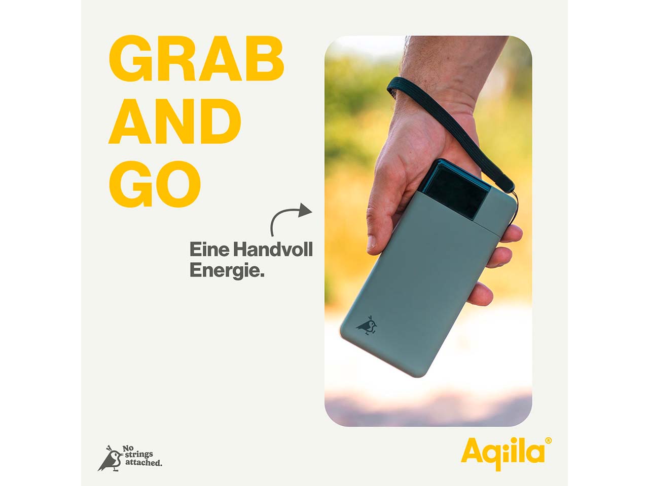 Aqiila Powerbank "Powerbird B20" 20.000 mAh, moosgrün