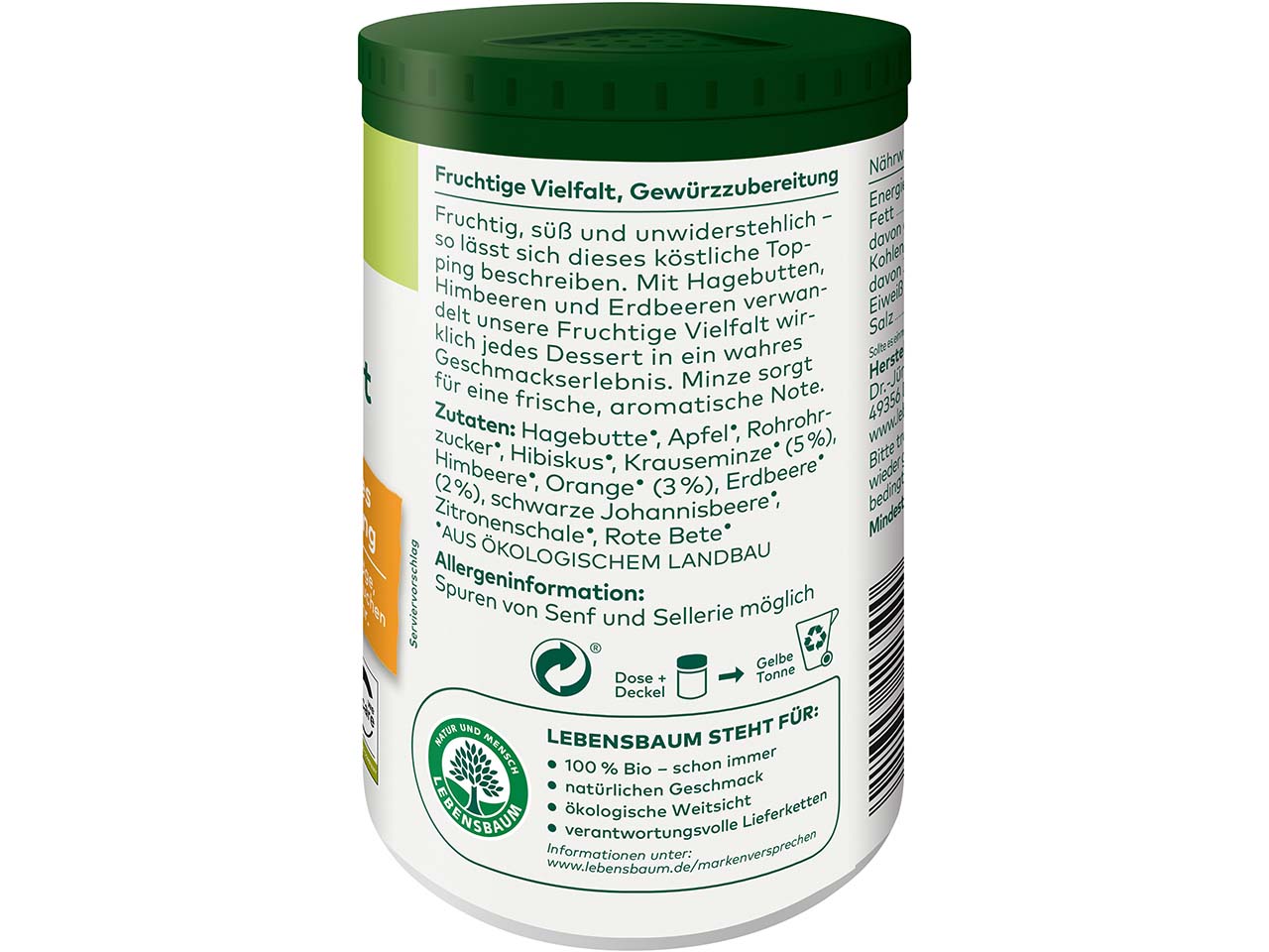 LEBENSBAUM Bio-Gewürzmischung "Fruchtige Vielfalt", 80 g