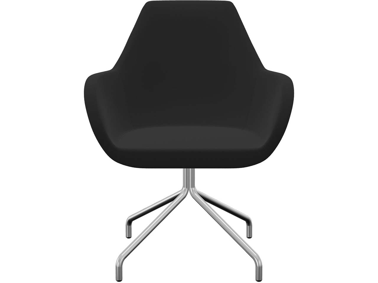 Profim Besucherstuhl "FAN" mit drehbarem Sternfußgestell, silber, Stoff: schwarz