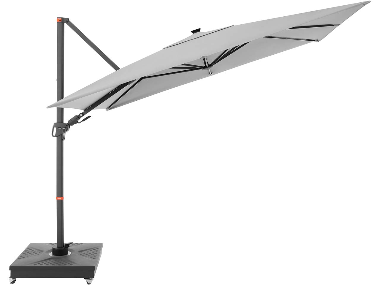doppler Pendelschirm "myZone AX" mit LED Beleuchtung 300 x 220 cm, hellgrau