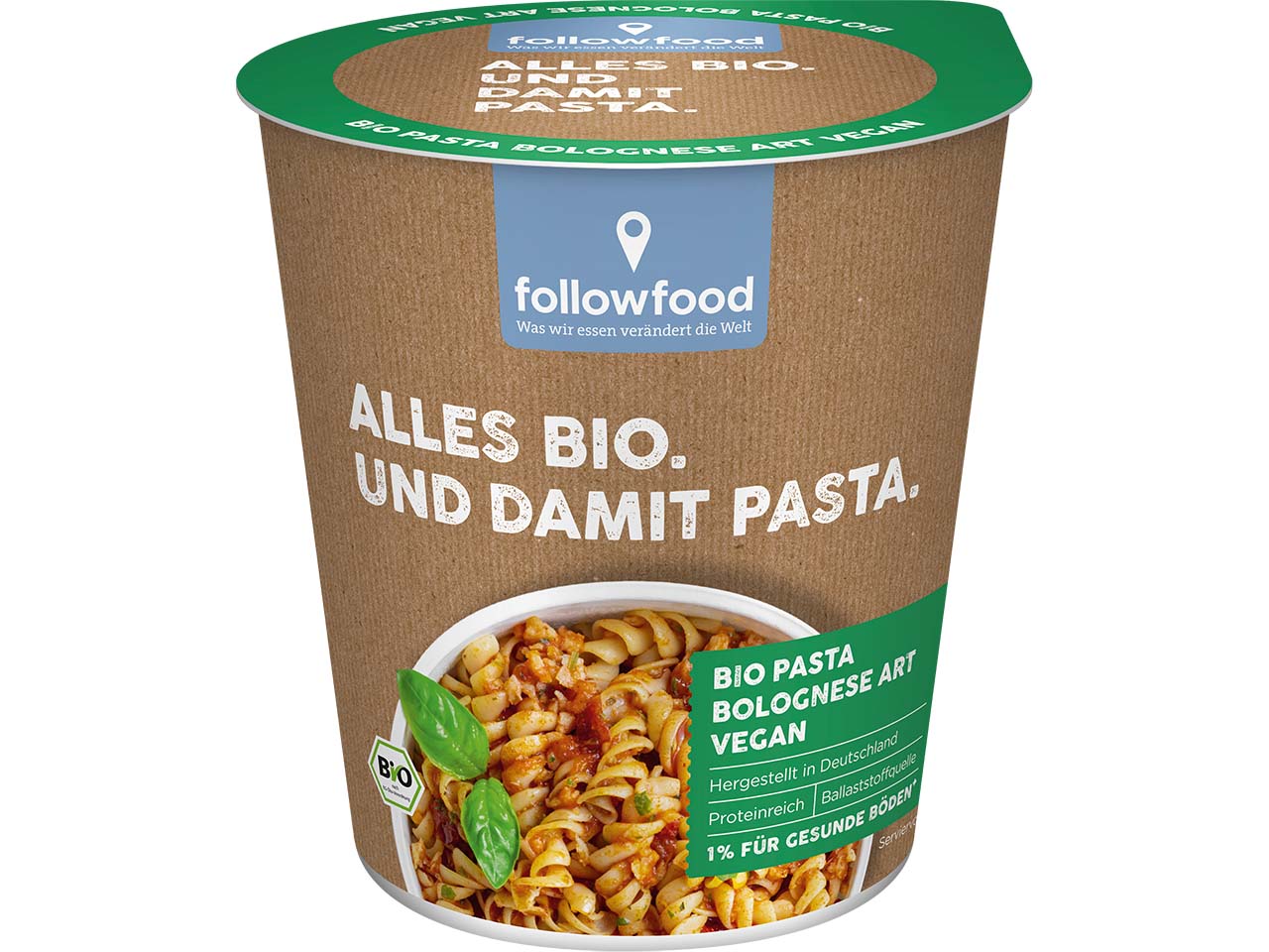 followfood Bio-Instant-Gericht Pasta Bolognese Art, vegan, 65 g