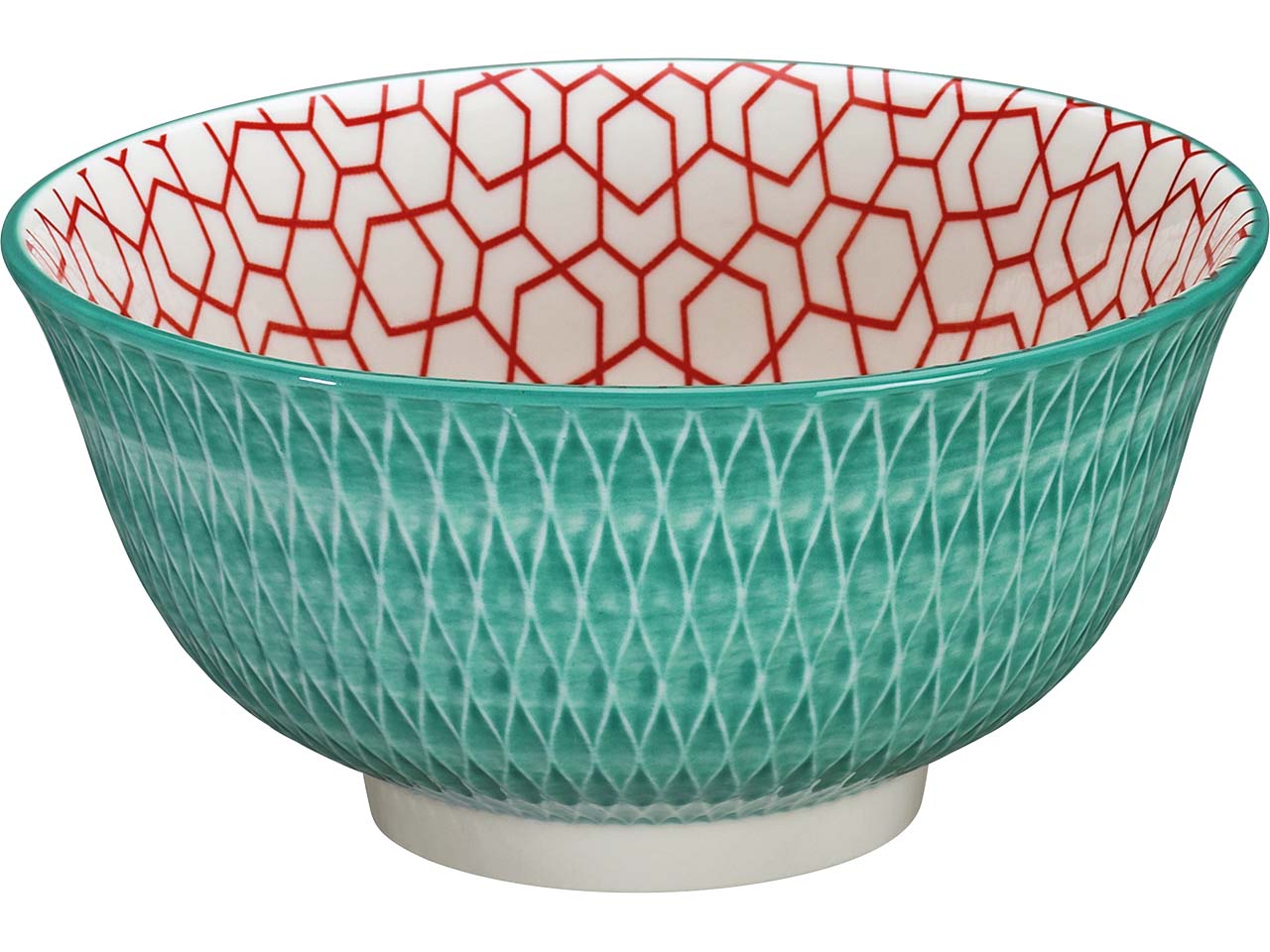 cilio Schüssel 'Rauten' aus Porzellan, ø 18 cm, türkis