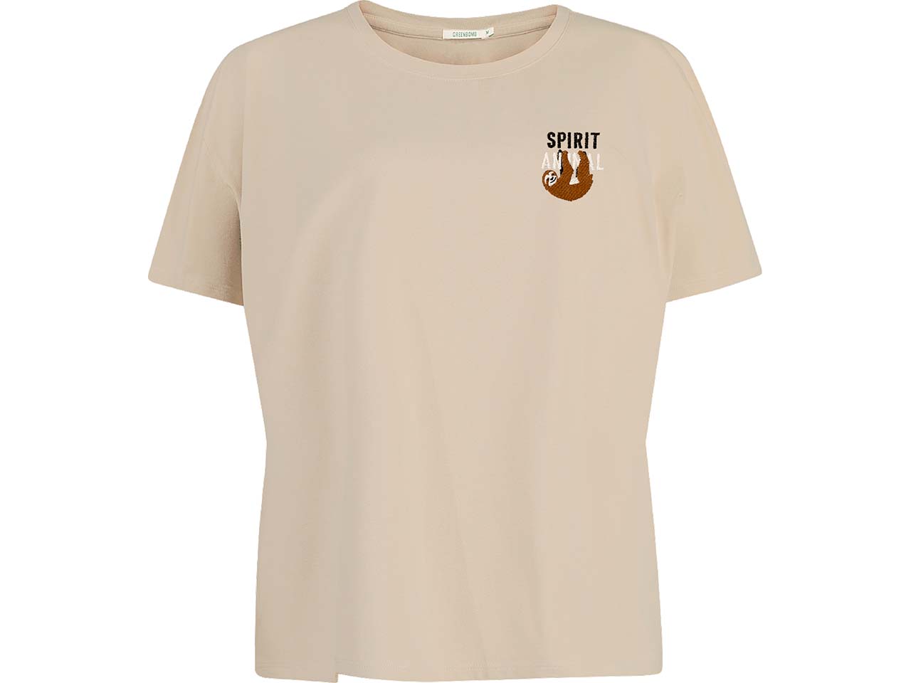 GREENBOMB Bio-Damen-T-Shirt "Sloth Spirit" weit geschnitten, latte, Gr. S