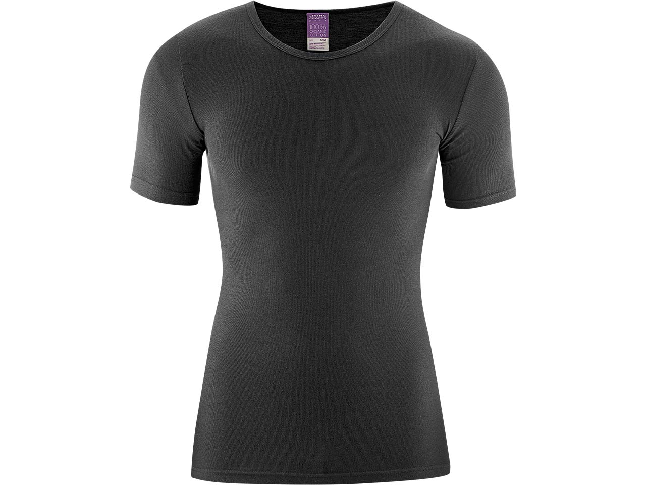 Living Crafts Bio-Herren-T-Shirt "JACOB" mit Rundhalsausschnitt, black, Gr. M