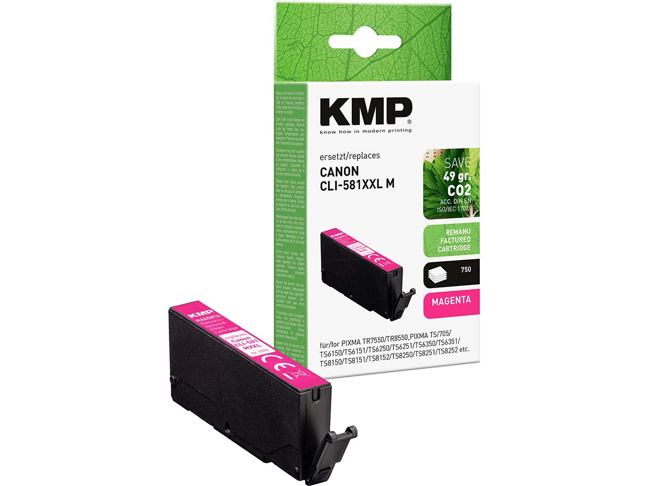 KMP Tintenpatrone ersetzt Canon CLI-581M XXL magenta
