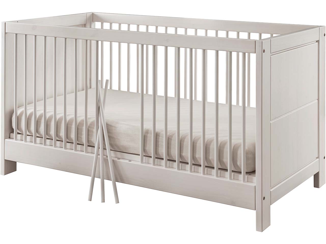 Babybett "VITA" 140x70 cm, Kiefer weiß