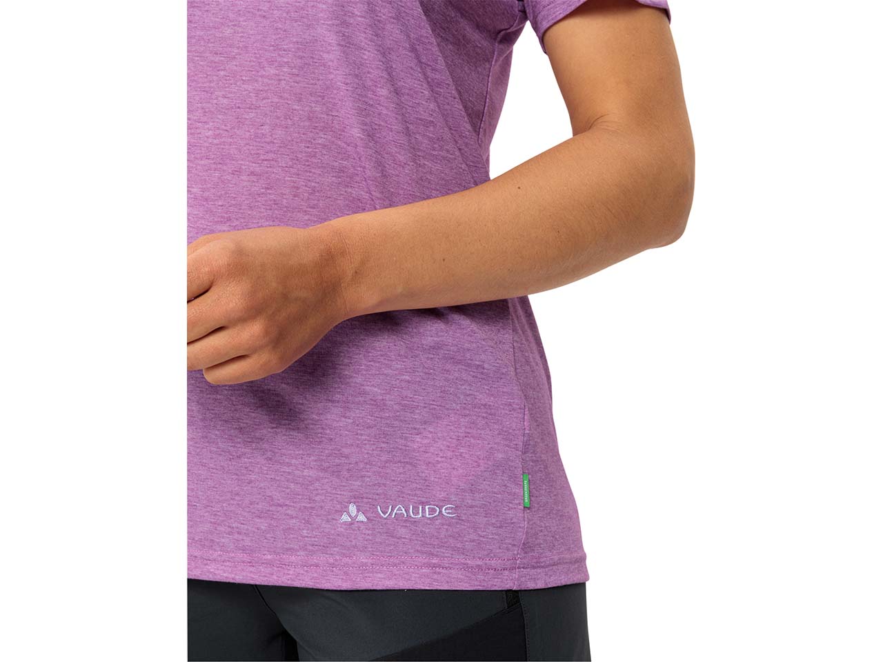 VAUDE Damen-T-Shirt "Skomer Print III" mit V-Ausschnitt, magenta, Gr. 36