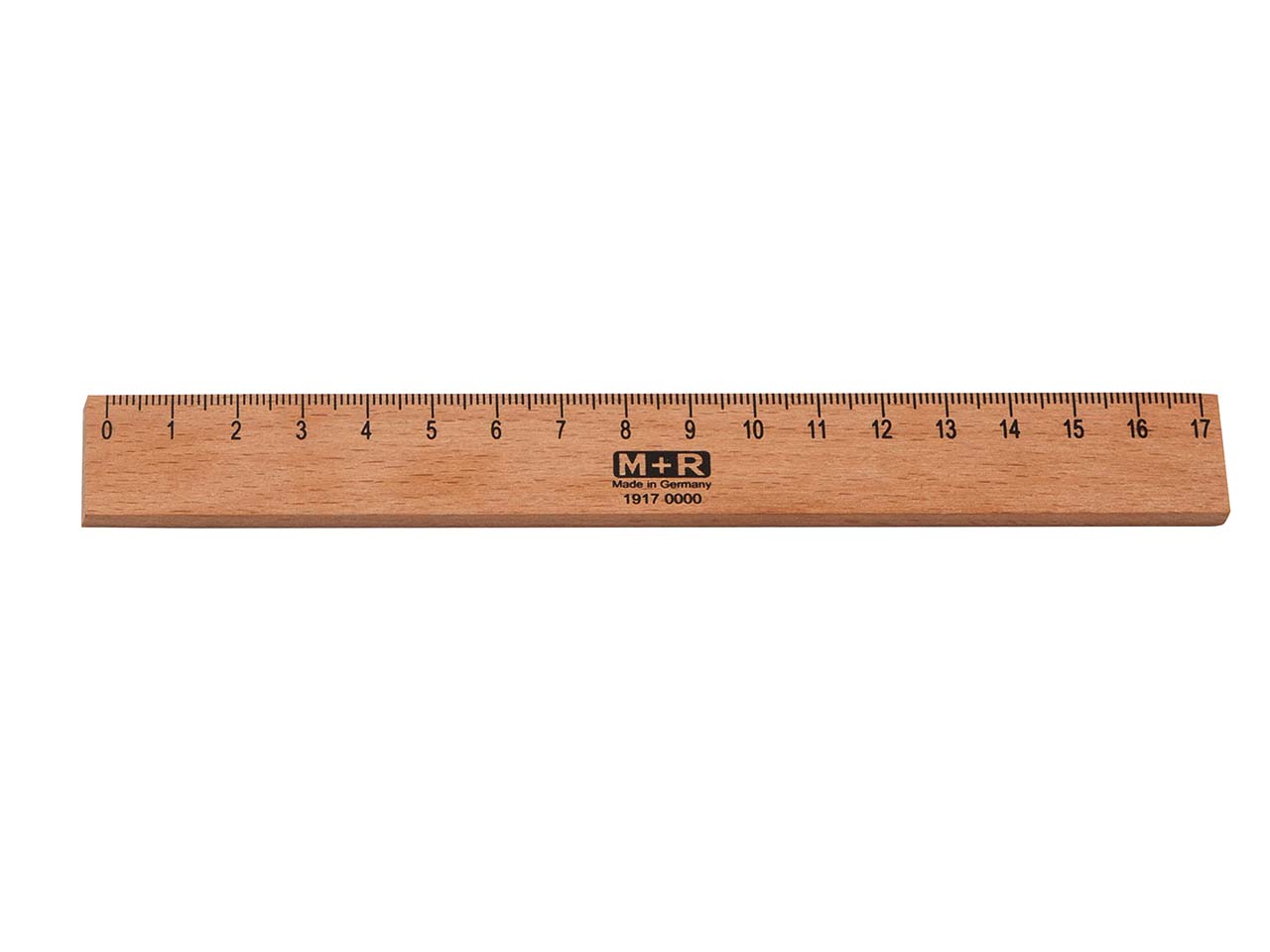 Holzlineal 17 cm mit Metalleinsatz