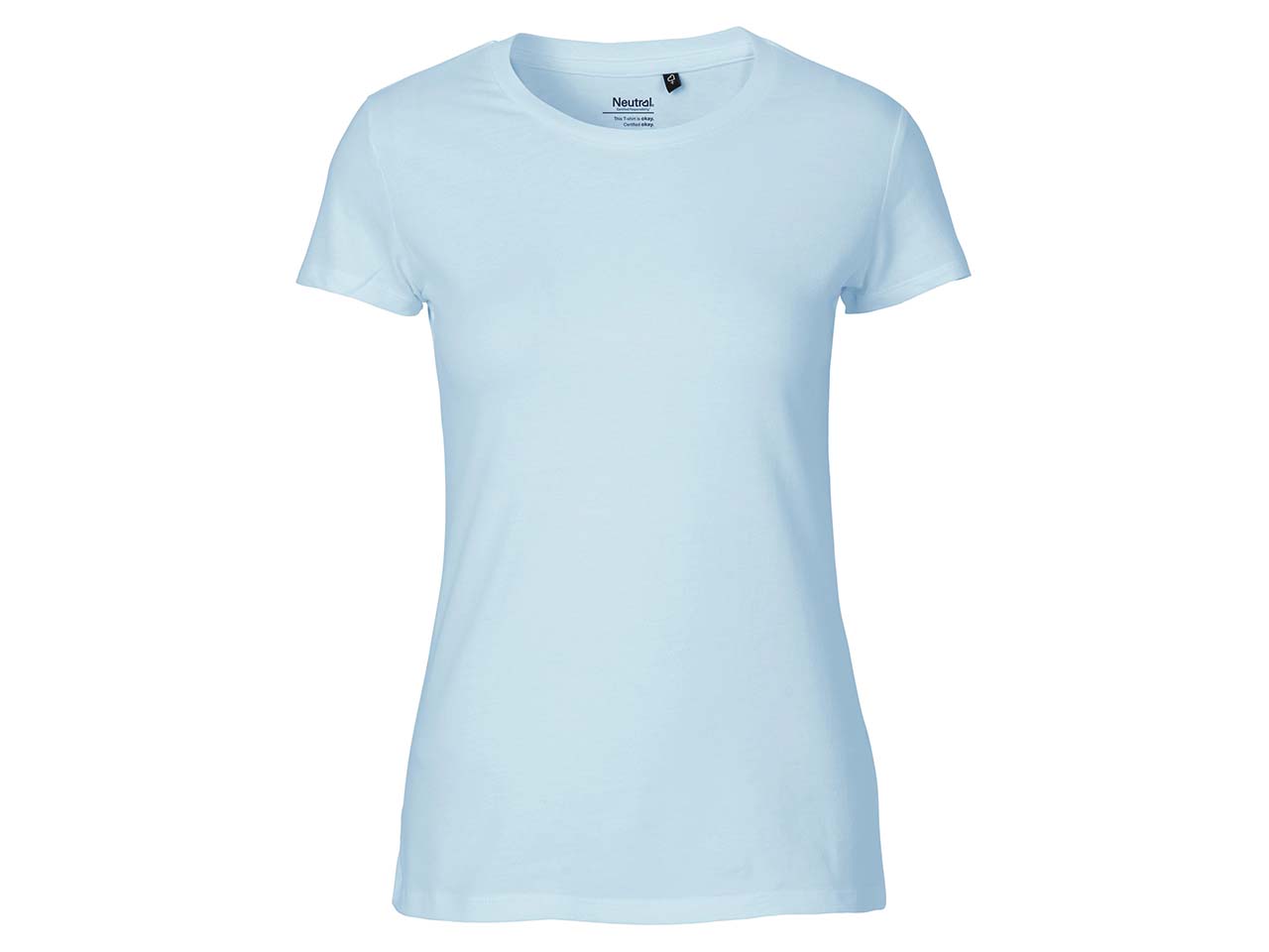 Neutral Bio-Damen-T-Shirt mit Rundhalsausschnitt, light blue, Gr. S