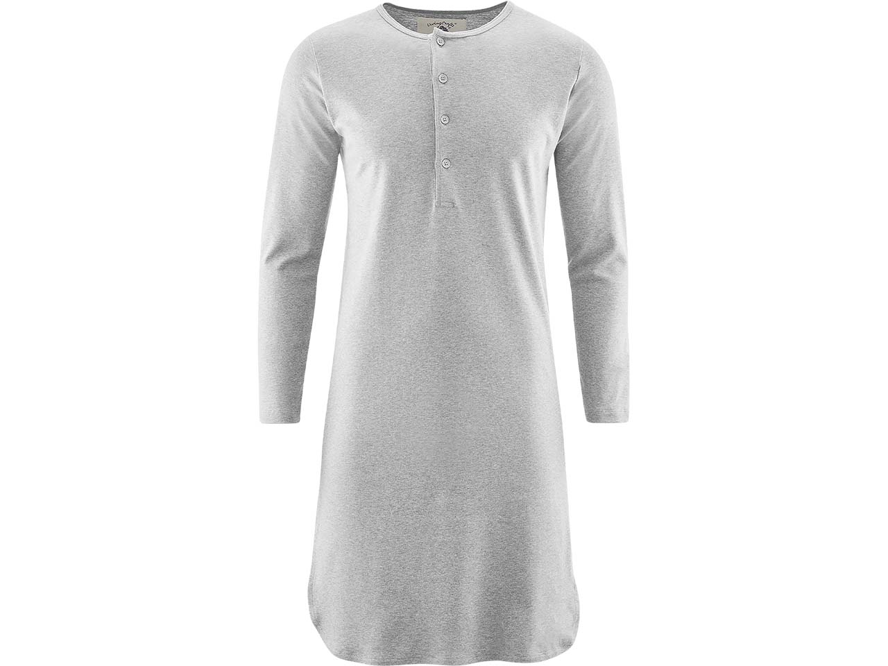 Living Crafts Bio-Unisex-Nachthemd "DOMINIQUE", grey melange, Gr. M