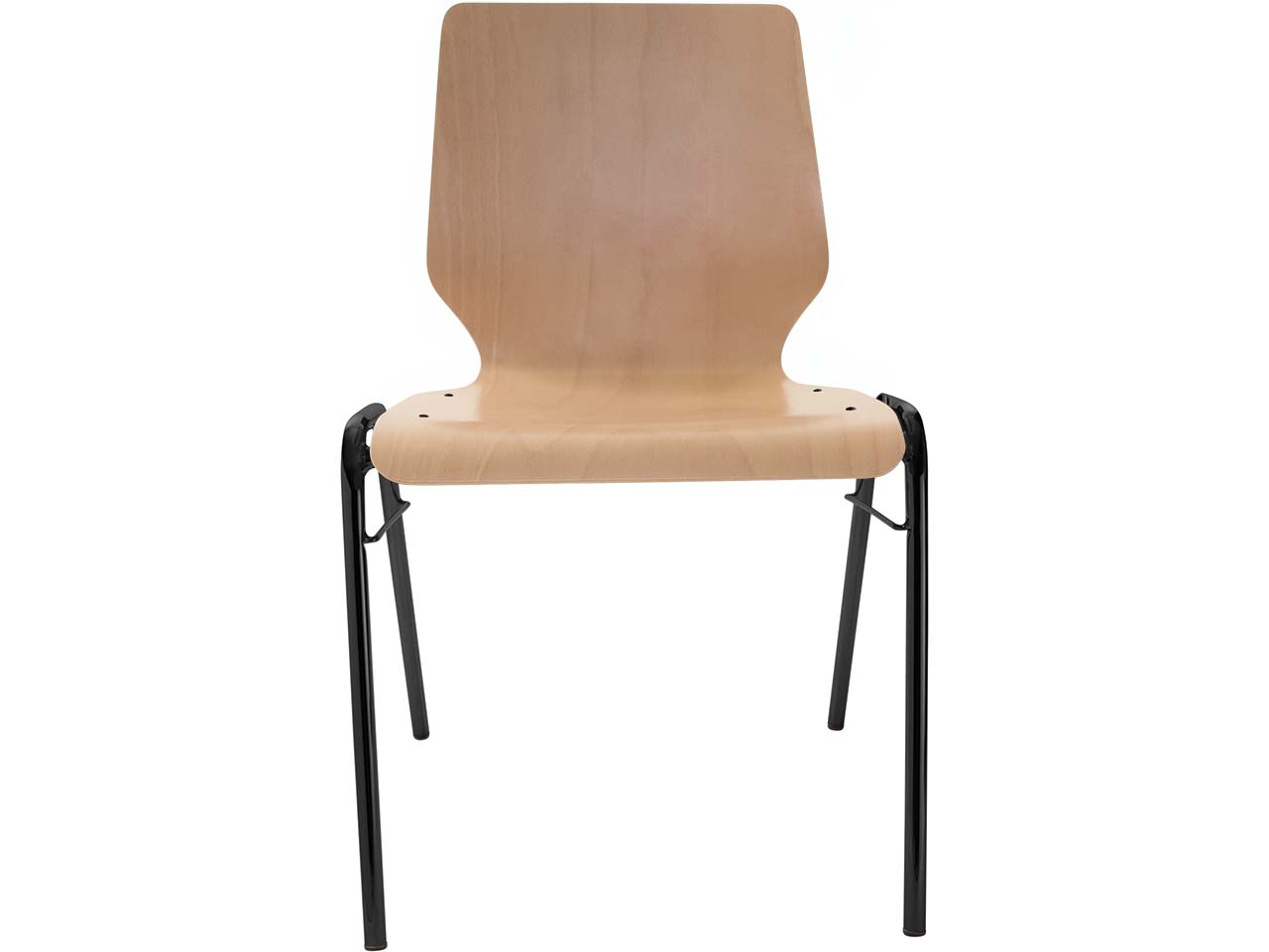 Besucherstuhl "A2" Buche, Gestell schwarz, Steg