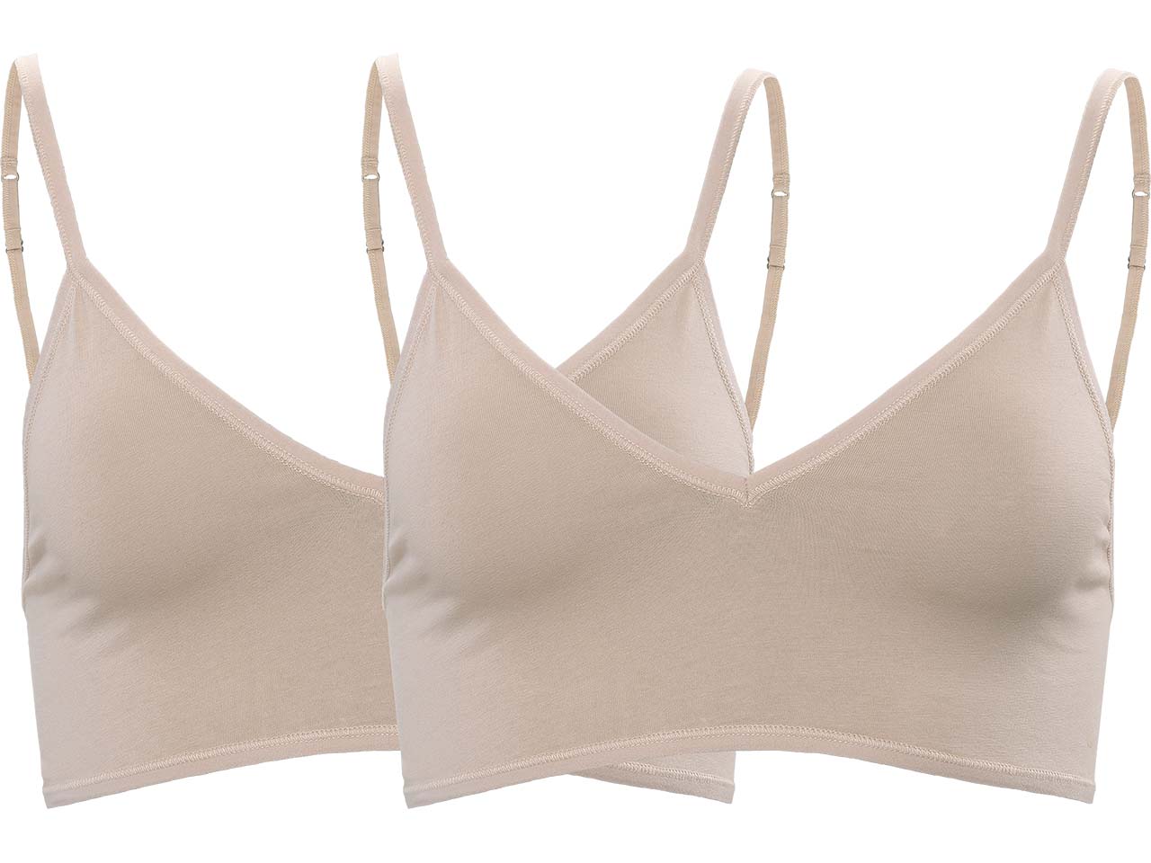 Living Crafts 2er-Pack Bio-Damen-Bustier 'TAMILLA' mit V-Ausschnitt, powder, Gr. XS