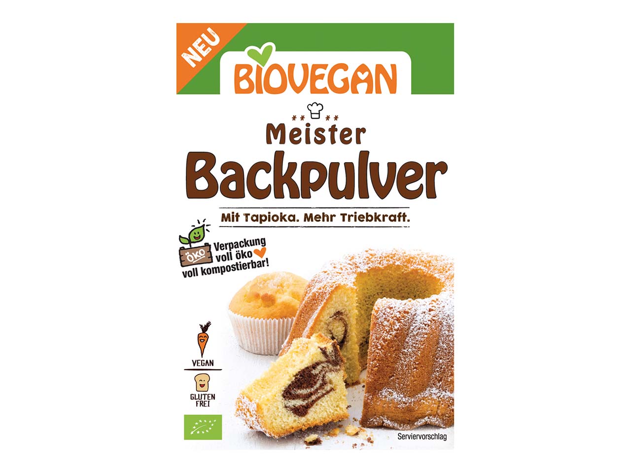 BIOVEGAN Bio-Backpulver mit Tapioka, 3x17 g