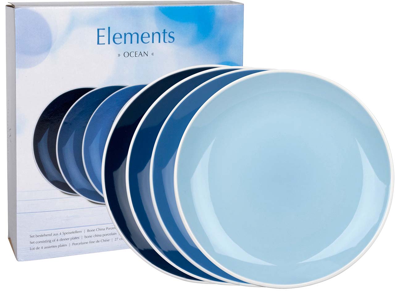 4 Waechtersbach Teller "Elements" Ø 27 cm, ocean