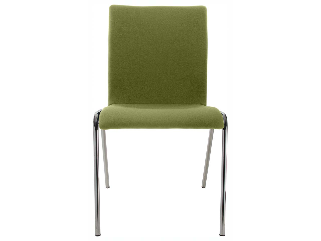 Besucherstuhl "A45" Buche, Gestell verchromt, Vollpolster hellgrün
