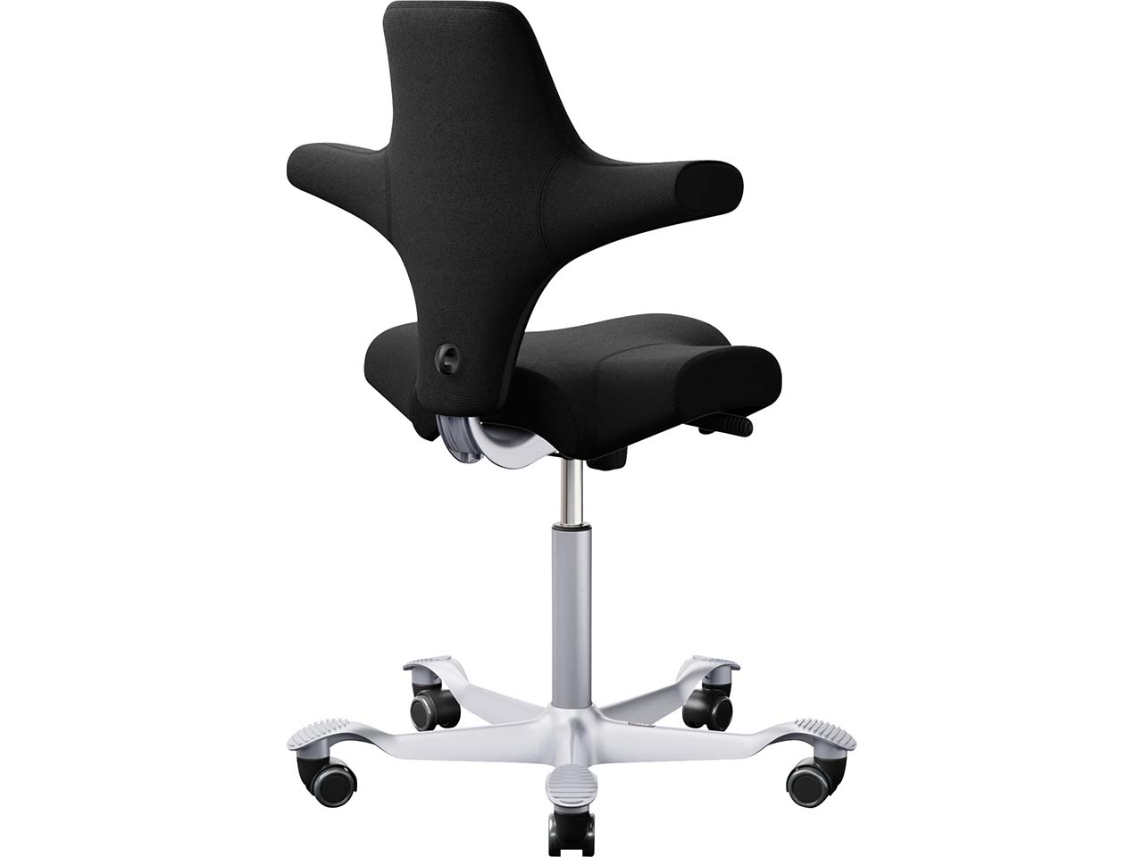 HAG Bürodrehstuhl "Capisco 8106" GF 200 mm, Gestell: silber, Stoff: "Cura" black