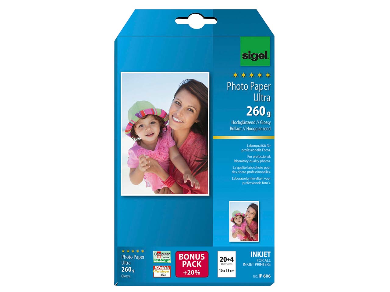 24 Blatt Sigel Photoformat 10x15 260g