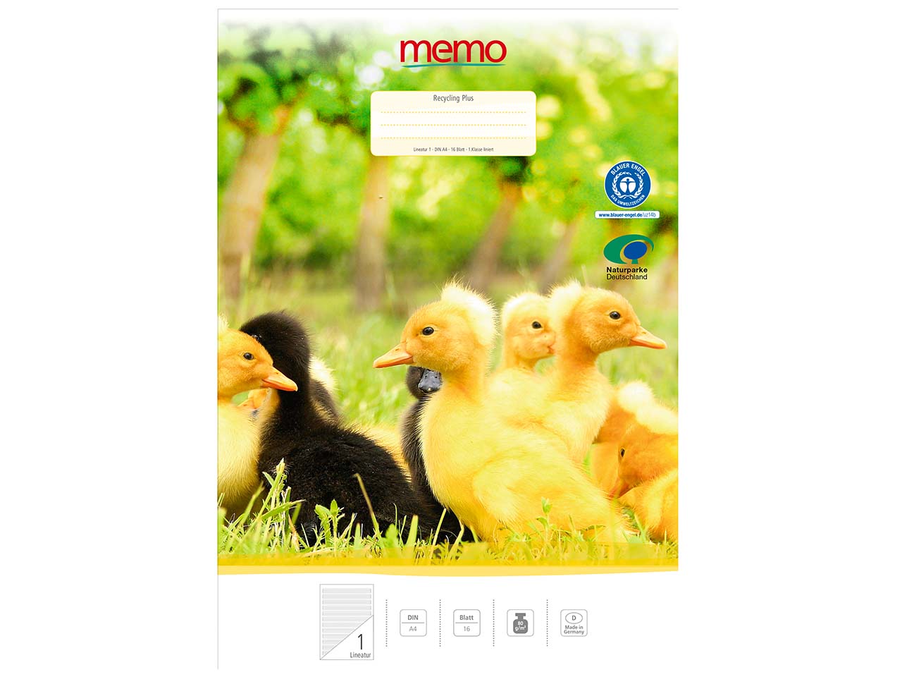 memo Schulheft A4 Lin. 1 / 1. Klasse lin