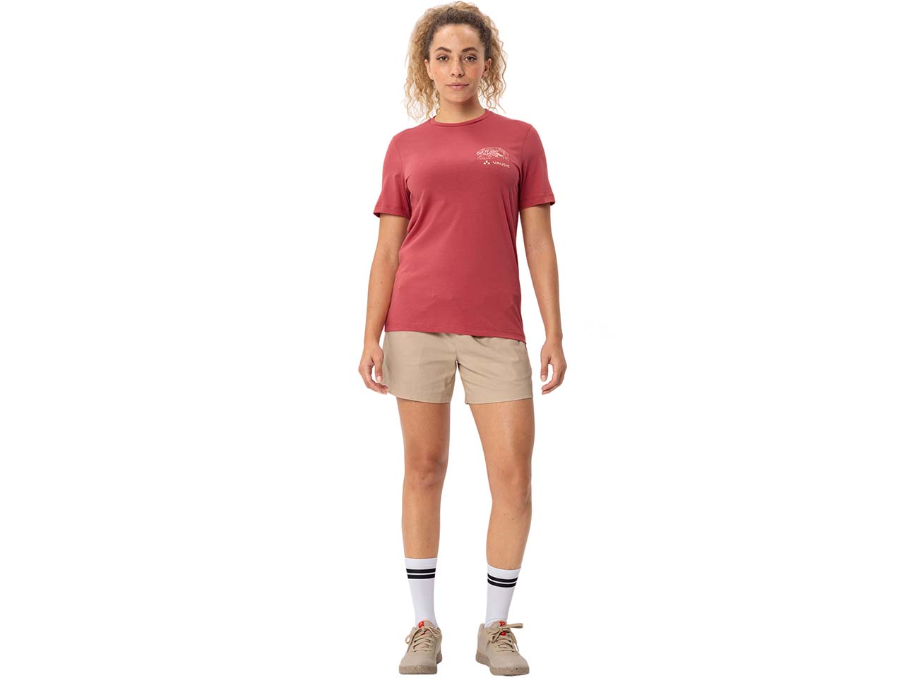 VAUDE Damen-T-Shirt "Spirit II" mit Rückenaufdruck, brick, Gr. 36